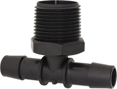 Made in USA - 1/2" Barb, 1/2, Nylon Single Barbed Tube Branch Tee - Black, Male - Exact Tooling