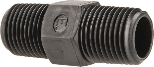 Made in USA - 1/8 NPT Nylon Threaded Tube Fitting - Black - Exact Tooling