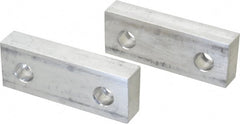 Gibraltar - 4" Wide x 1-1/2" High x 3/4" Thick, Flat/No Step Vise Jaw - Soft, Aluminum, Fixed Jaw, Compatible with 4" Vises - Exact Tooling