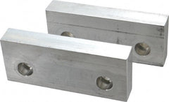 Gibraltar - 6" Wide x 2-1/2" High x 1" Thick, Flat/No Step Vise Jaw - Soft, Aluminum, Fixed Jaw, Compatible with 6" Vises - Exact Tooling
