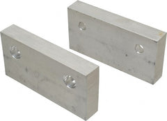 Gibraltar - 6" Wide x 3" High x 1" Thick, Flat/No Step Vise Jaw - Soft, Aluminum, Fixed Jaw, Compatible with 6" Vises - Exact Tooling