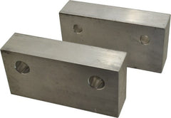 Gibraltar - 6" Wide x 3" High x 1-1/2" Thick, Flat/No Step Vise Jaw - Soft, Aluminum, Fixed Jaw, Compatible with 6" Vises - Exact Tooling