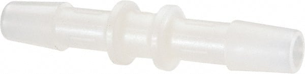 Made in USA - 1/4" Barb, Nylon Single Barbed Tube Splicer - Natural - Exact Tooling