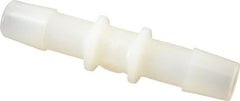 Made in USA - 3/8" Barb, Nylon Single Barbed Tube Splicer - Natural - Exact Tooling