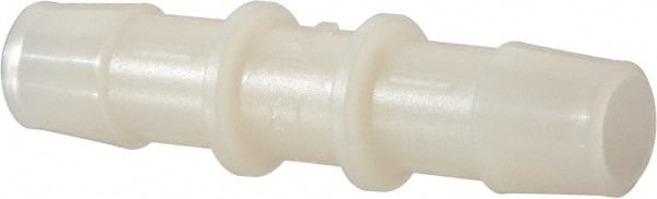 Made in USA - 1/2" Barb, Nylon Single Barbed Tube Splicer - Natural - Exact Tooling