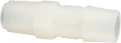 Made in USA - 1/2" Barb, 1/2, Nylon Single Barbed Tube Adapter - Natural, Male - Exact Tooling