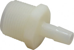 Made in USA - 3/8" Barb, 3/8, Nylon Single Barbed Tube Adapter - Natural, Male - Exact Tooling