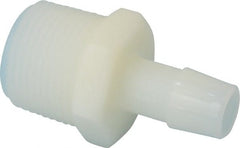 Made in USA - 1/2" Barb, 1/2, Nylon Single Barbed Tube Adapter - Natural, Male - Exact Tooling