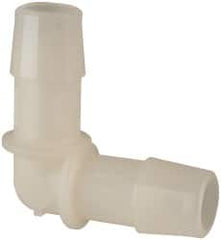 Made in USA - 1/2" Barb, Nylon Single Barbed Tube Elbow - Natural - Exact Tooling