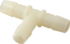 Made in USA - 1/2" Barb, Nylon Single Barbed Tube Tee - Natural - Exact Tooling
