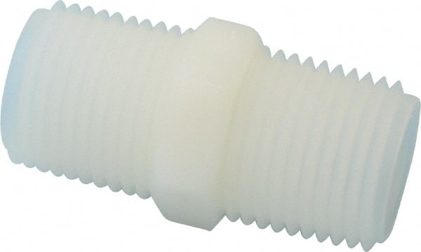 Made in USA - 1/2 NPT Nylon Threaded Tube Fitting - Natural - Exact Tooling