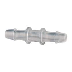 Made in USA - 3/32" Barb, Polypropylene Single Barbed Tube Splicer - Natural - Exact Tooling