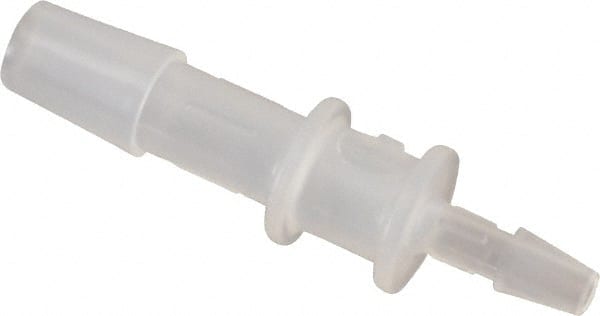 Made in USA - 1/4 x 1/8" Barb, Polypropylene Single Barbed Tube Reducer - Natural - Exact Tooling