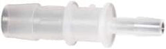 Made in USA - Polypropylene Single Barbed Tube Reducer - Natural - Exact Tooling