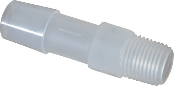 Made in USA - 3/8" Barb, 3/8, Polypropylene Single Barbed Tube Adapter - Natural, Male - Exact Tooling