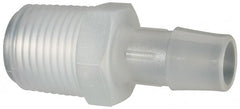 Made in USA - 1/2" Barb, 1/2, Polypropylene Single Barbed Tube Adapter - Natural, Male - Exact Tooling