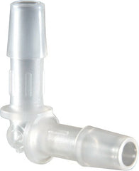 Made in USA - 1/4" Barb, Polypropylene Single Barbed Tube Elbow - Natural - Exact Tooling