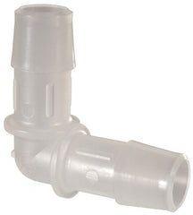 Made in USA - 1/2" Barb, Polypropylene Single Barbed Tube Elbow - Natural - Exact Tooling