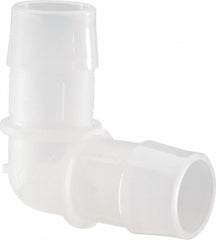 Made in USA - 1" Barb, Polypropylene Single Barbed Tube Elbow - Natural - Exact Tooling