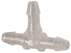 Made in USA - 3/32" Barb, Polypropylene Single Barbed Tube Tee - Natural - Exact Tooling