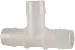 Made in USA - 1" Barb, Polypropylene Single Barbed Tube Tee - Natural - Exact Tooling