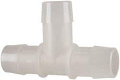 Made in USA - 1" Barb, Polypropylene Single Barbed Tube Tee - Natural - Exact Tooling