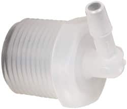 Made in USA - 1/4" Barb, 1/4, Polypropylene Single Barbed Tube Elbow - Natural, Male - Exact Tooling