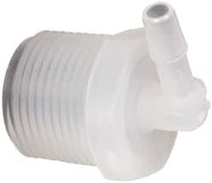 Made in USA - 1/4" Barb, 1/4, Polypropylene Single Barbed Tube Elbow - Natural, Male - Exact Tooling