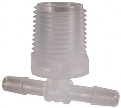 Made in USA - 1/4" Barb, 1/4, Polypropylene Single Barbed Tube Branch Tee - Natural, Male - Exact Tooling