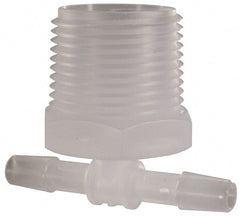 Made in USA - 1/4" Barb, 1/4, Polypropylene Single Barbed Tube Branch Tee - Natural, Male - Exact Tooling