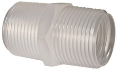 Made in USA - 1 NPT Polypropylene Threaded Tube Fitting - Natural - Exact Tooling