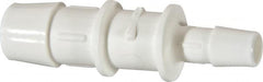 Made in USA - Polypropylene Single Barbed Tube Reducer - White - Exact Tooling