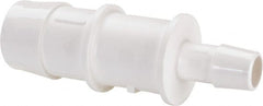 Made in USA - Polypropylene Single Barbed Tube Reducer - White - Exact Tooling