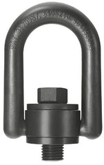 American Drill Bushing - 15,000 Lbs. Load Capacity, 6.75 Inch Wide x 9.22 Inch High, Heavy Duty Road Plate - 1 - 1/4-7 Thread Size, 2 Inch Radius, 1-1/4 Inch Bail Diameter, 3.88 Inch Flange Diameter, 3.74 Inch Max Bail Opening, 470 Ft./Lbs. Torque Load - Exact Tooling
