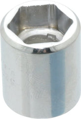 Proto - 1/2", 3/8" Drive, Standard Hand Socket - 6 Points, 7/8" OAL, Chrome Finish - Exact Tooling