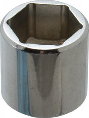 Proto - 11/16", 3/8" Drive, Standard Hand Socket - 6 Points, 15/16" OAL, Chrome Finish - Exact Tooling