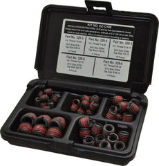 E-Z LOK - 46 Inserts, #10-24 - 1/2-13 Internal Thread, #10 - 1/2 UNC, Carbon Steel, Thread Repair Kit - Exact Tooling