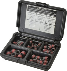 E-Z LOK - 46 Inserts, #10-24 - 1/2-13 Internal Thread, 5/16-18 UNC, Carbon Steel, Thread Repair Kit - Exact Tooling