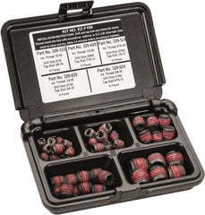 E-Z LOK - 46 Inserts, #10-32 - 1/2-20 Internal Thread, #10 - 1/2 UNC, Carbon Steel, Thread Repair Kit - Exact Tooling