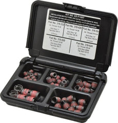 E-Z LOK - 46 Inserts, #10-32 - 1/2-20 Internal Thread, 5/16-24 UNC, Carbon Steel, Thread Repair Kit - Exact Tooling