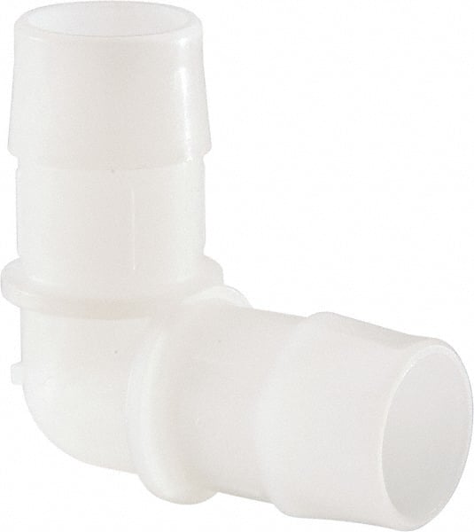 Made in USA - 1" Barb, Kynar Single Barbed Tube Elbow - Natural - Exact Tooling