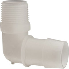 Made in USA - 1" Barb, 1, Kynar Single Barbed Tube Elbow - Natural, Male - Exact Tooling