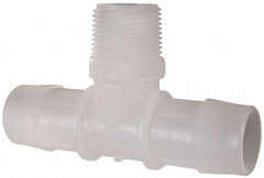 Made in USA - 1" Barb, 1, Kynar Single Barbed Tube Branch Tee - Natural, Male - Exact Tooling