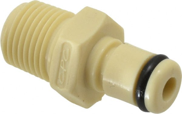 CPC Colder Products - 1/8" Nominal Flow, 1/8 NPT Thread, Male, Inline Threaded-Male Plug - 120 Max psi, 32 to 160°F, Polypropylene Coupling, EPDM O-Ring - Exact Tooling