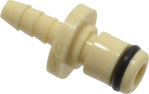 CPC Colder Products - 1/8" Nominal Flow, 1/8" ID, Male, Inline Hose Barb-Male Plug - 120 Max psi, 32 to 160°F, Polypropylene Coupling, EPDM O-Ring - Exact Tooling