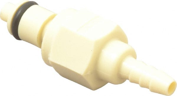 CPC Colder Products - 1/8" Nominal Flow, 1/8" ID, Male, Inline Hose Barb-Male Plug - 120 Max psi, 32 to 160°F, Polypropylene Coupling, EPDM O-Ring - Exact Tooling