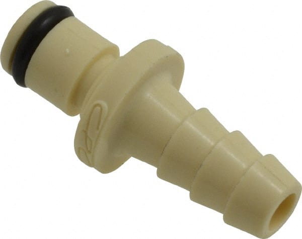 CPC Colder Products - 1/8" Nominal Flow, 1/4" ID, Male, Inline Hose Barb-Male Plug - 120 Max psi, 32 to 160°F, Polypropylene Coupling, EPDM O-Ring - Exact Tooling