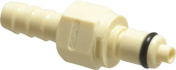 CPC Colder Products - 1/8" Nominal Flow, 1/4" ID, Male, Inline Hose Barb-Male Plug - 120 Max psi, 32 to 160°F, Polypropylene Coupling, EPDM O-Ring - Exact Tooling