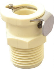 CPC Colder Products - 1/4" Nominal Flow, 3/8 NPT Thread, Male, Inline Threaded-Female Socket - 120 Max psi, 32 to 160°F, Polypropylene Coupling, EPDM O-Ring - Exact Tooling