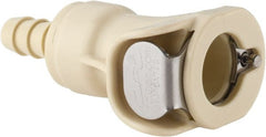 CPC Colder Products - 1/4" Nominal Flow, 1/4" ID, Female, Inline Hose Barb-Female Socket - 120 Max psi, 32 to 160°F, Polypropylene Coupling, EPDM O-Ring - Exact Tooling